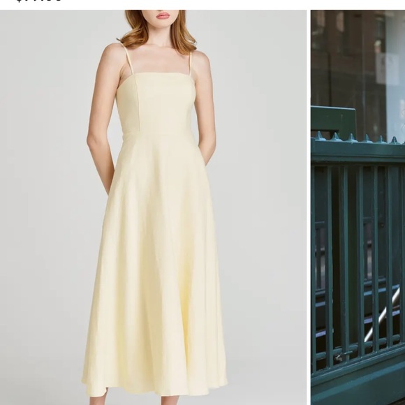 Butter Yellow Midi Dress WAYF NWT - Picture 4 of 8